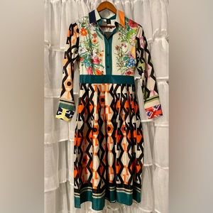 Lai Meng Five Cats Womens Dress | Colorful and Fun! | Size 2